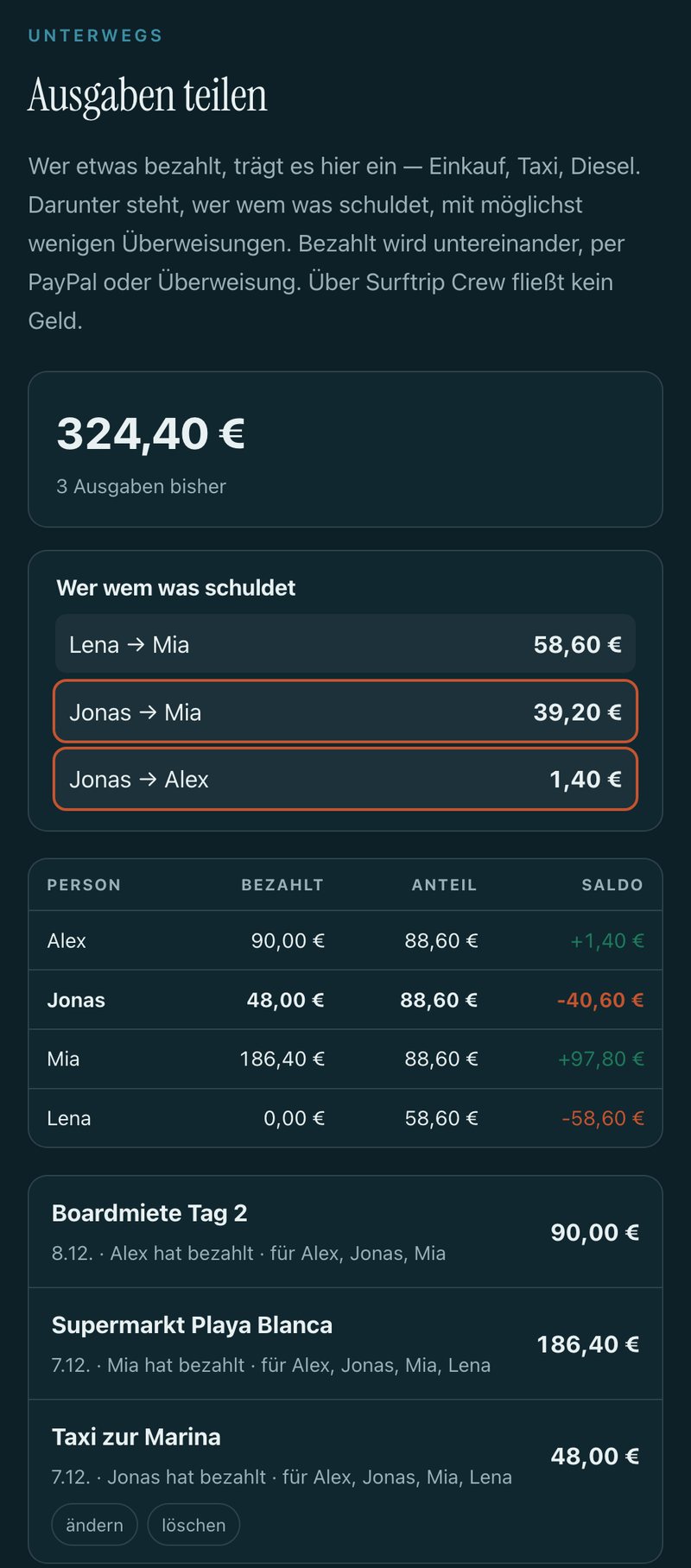 Ausgaben teilen auf dem Handy: wer wem was schuldet