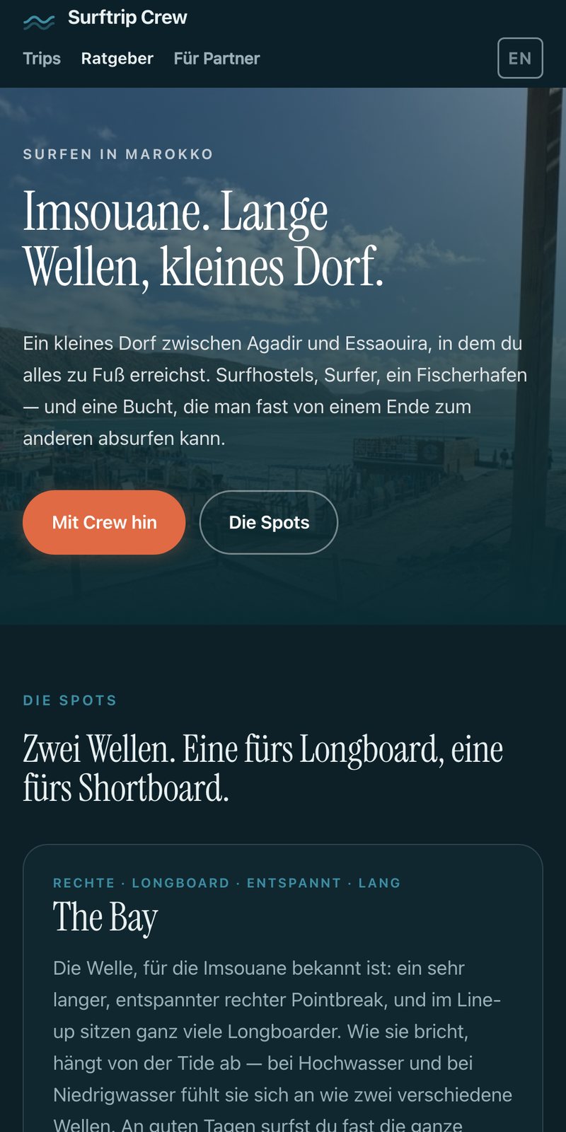 Ratgeber-Seite Imsouane auf dem Handy